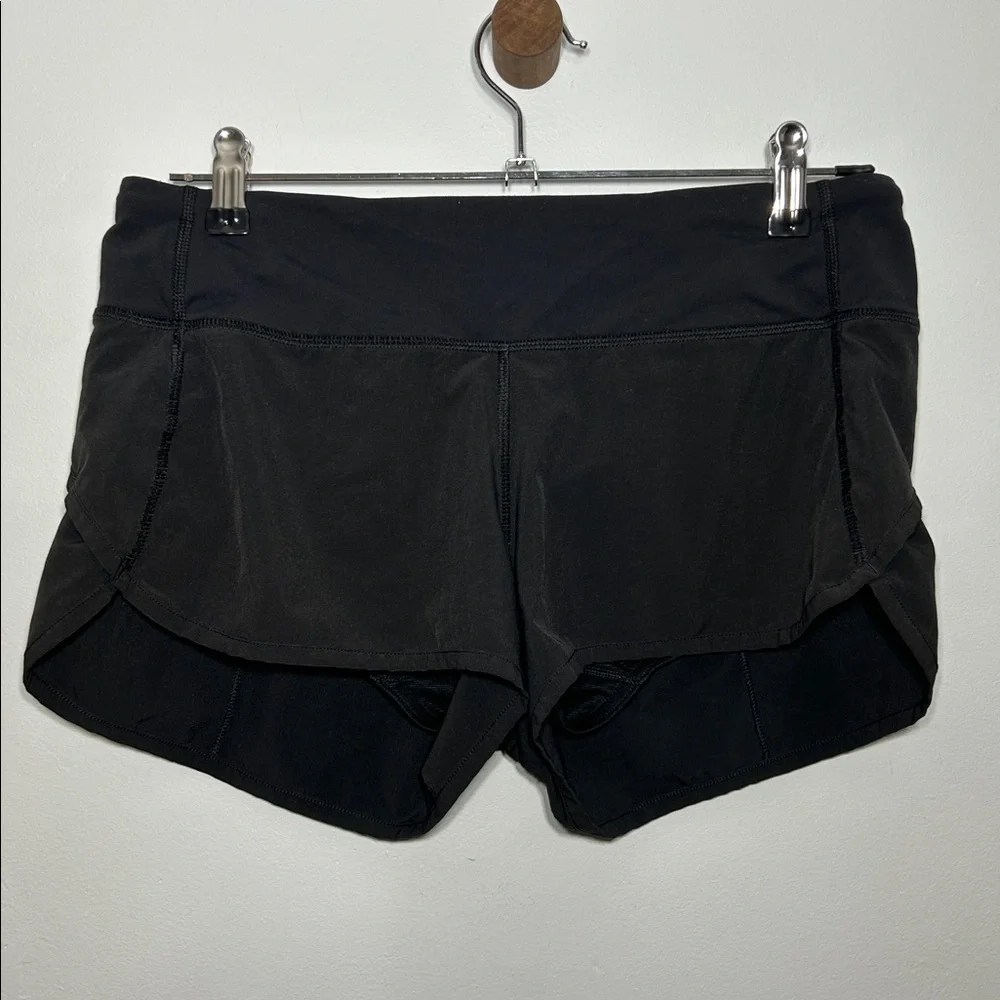 Lululemon Black Speed Up Lined Shorts  2.5" sz 6 - Picture 4 of 8